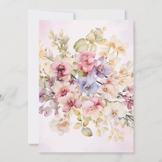 First Holy Communion Floral Orchids Invitation 招待状 (裏面)