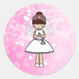 First Holy Communion Girlパーティー ラウンドシール