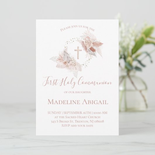 First Holy Communion girl 招待状 (スタンド正面)