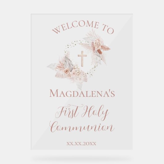  First Holy Communion girl welcome sign アクリルサイン (正面)