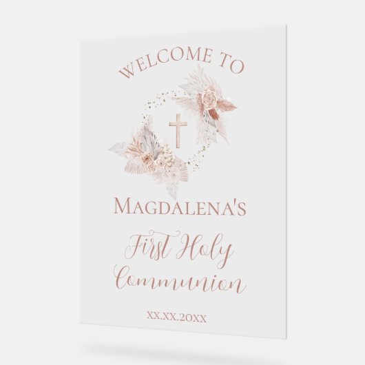 First Holy Communion girl welcome sign アクリルサイン (傾斜)