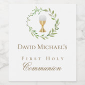 First Holy Communion green wreath ワインラベル (シングルラベル)