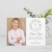 First Holy Communion Laurel Garland写真 サンキューカード (スタンド正面)