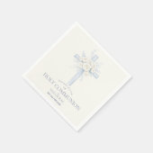 First Holy Communion Paper Napkins, Floral Cross スタンダードカクテルナプキン (角)