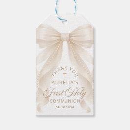 First Holy Communion Pearls Bow Gift Tags ギフトタグ