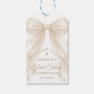 First Holy Communion Pearls Bow Gift Tags ギフトタグ