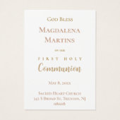 First Holy Communion remembrance card (裏面)