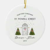 First Home Address Christmas Keepsake セラミックオーナメント (正面)