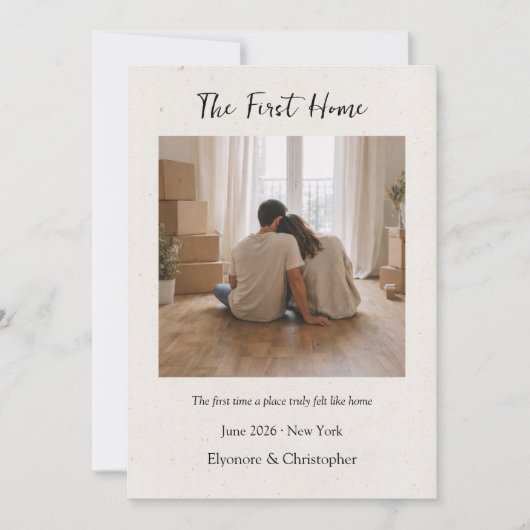 First Home Personalized Housewarming Keepsake Card (正面)