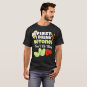 First I Drink Ketones  Ketogenic Keto diet Fitness Tシャツ (正面フル)
