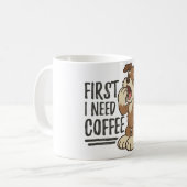 First I Need Coffee Pup コーヒーマグカップ (正面左)