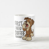 First I Need Coffee Pup コーヒーマグカップ (中央)