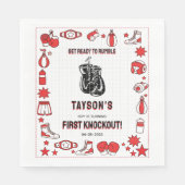 First Knockout Boxing 1st Birthday – Fun Kids  スタンダードランチョンナプキン (正面)