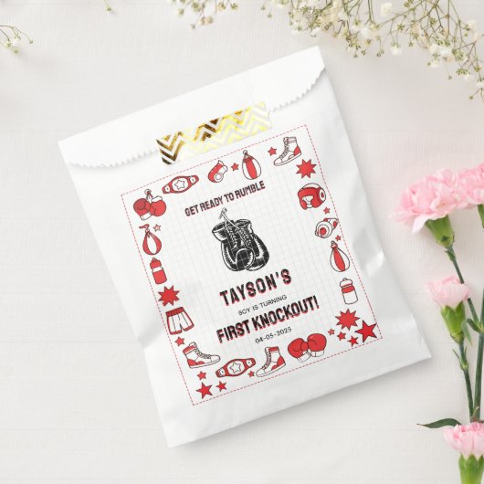 First Knockout Boxing 1st Birthday – Fun Kids  フェイバーバッグ (封をした状態)