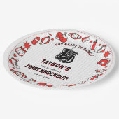 First Knockout Boxing 1st Birthday – Fun Kids  ペーパープレート (アングル)