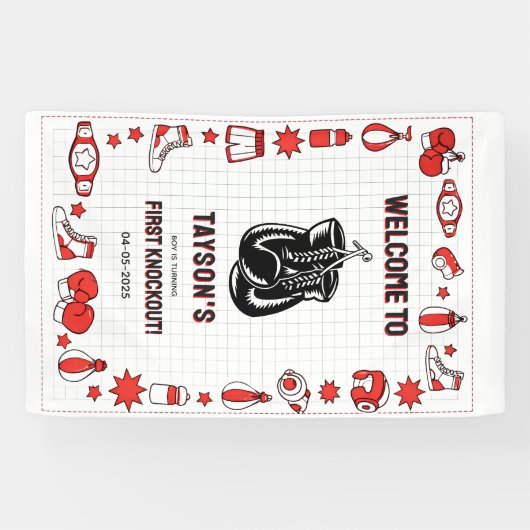 First Knockout Boxing 1st Birthday – Fun Kids 横断幕 (横)