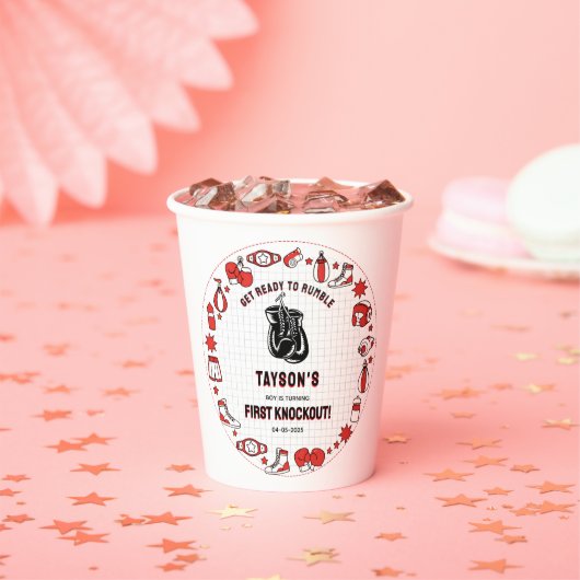 First Knockout Boxing 1st Birthday – Fun Kids  紙コップ (インサイチュ)