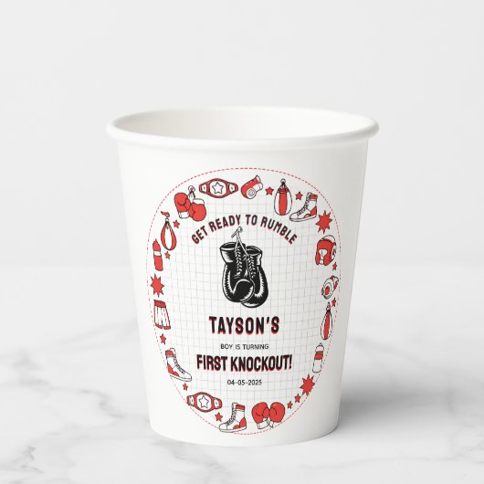 First Knockout Boxing 1st Birthday – Fun Kids 紙コップ (裏面)