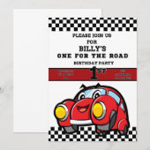 FIRST LAP、ホワイト ONE FOR THE ROAD BOY 1st BIRTHDAY 招待状 (正面/裏面)