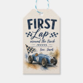 First Lap Around the Track | レースカーバースデー ギフトタグ (正面)