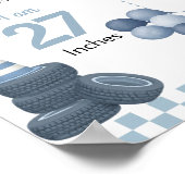 First Lap Around The Track Birthday Milestone Sign ポスター (角)