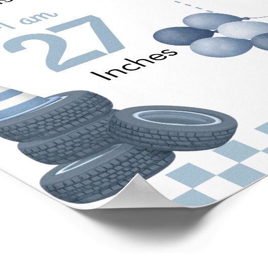 First Lap Around The Track Birthday Milestone Sign ポスター (角)