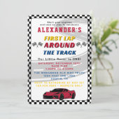 First Lap Around The Track Boys 1st Birthday Party 招待状 (スタンド正面)