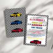 First Lap Around The Track Boys 1st Birthday Party 招待状