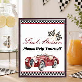 First Lap Around The Track Fuel Station Sign ポスター