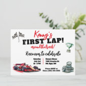 First Lap Around the Track,Kids' F1 Birthday Party 招待状 (スタンド正面)