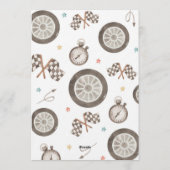 First Lap Around The Track Race Car 1st Birthday 招待状 (裏面)