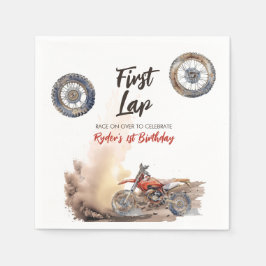 First Lap Little Racer 1st Birthday スタンダードカクテルナプキン