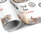 First Lap Little Racer 1st Birthday ラッピングペーパー (ロールコーナー)