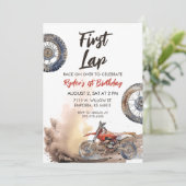 First Lap Little Racer 1st Birthday 招待状 (スタンド正面)