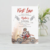 First Lap Little Racer 1st Birthday Photo 招待状 (スタンド正面)