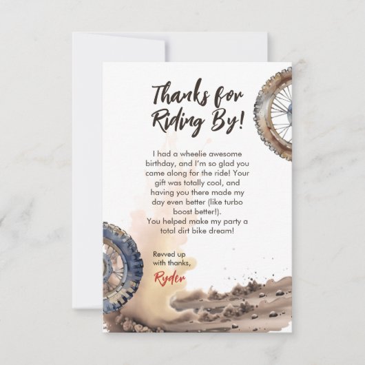 First Lap Little Racer Birthday サンキューカード (正面)