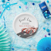 First Lap Race Car 1st Birthday  ペーパープレート (パーティー)