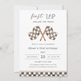 First Lap Racing 1st Birthday Party  招待状
