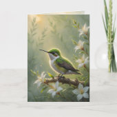 First Light Kin Hummingbird Greeting Card カード (正面)