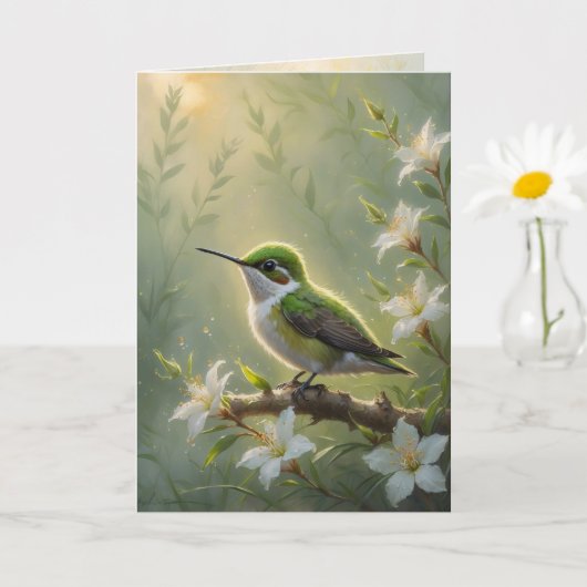First Light Kin Hummingbird Greeting Card カード (小さな植物)