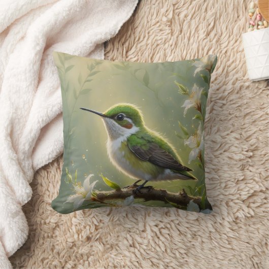 First Light Kin Hummingbird Throw Pillow クッション (ブランケット)