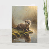 First Light Kin Otter Greeting Card カード (正面)