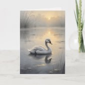 First Light Kin Swan Greeting Card カード (正面)