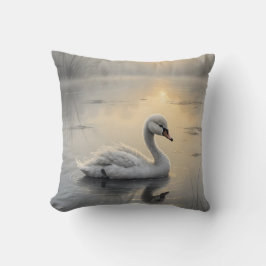 First Light Kin Swan Throw Pillow クッション