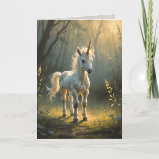 First Light Kin Unicorn Greeting Card  カード (正面)