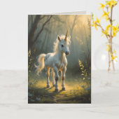 First Light Kin Unicorn Greeting Card  カード (黄色い花)