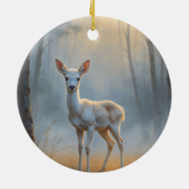 First Light Kin White Stag Glass Ornament セラミックオーナメント