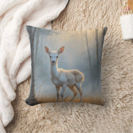 First Light Kin White Stag Throw Pillow クッション