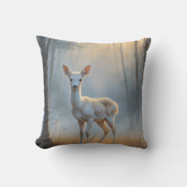 First Light Kin White Stag Throw Pillow クッション