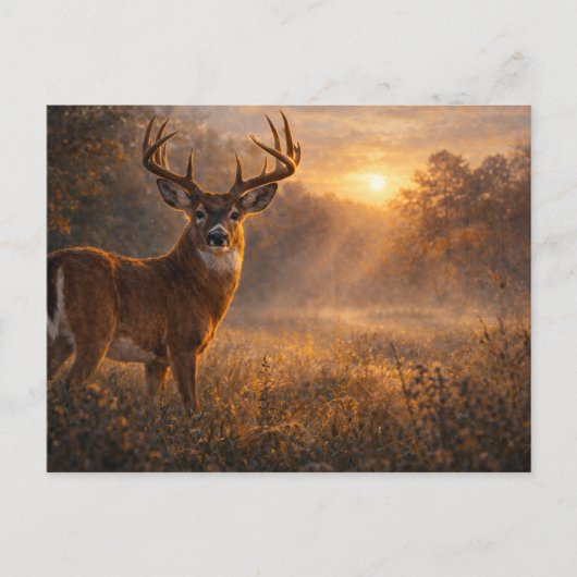 First Light | Whitetail Deer Art | Postcard ポストカード (正面)